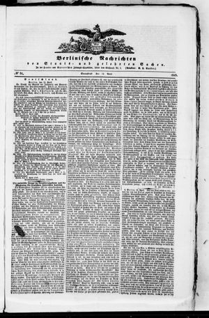 Berlinische Nachrichten von Staats- und gelehrten Sachen vom 15.04.1848