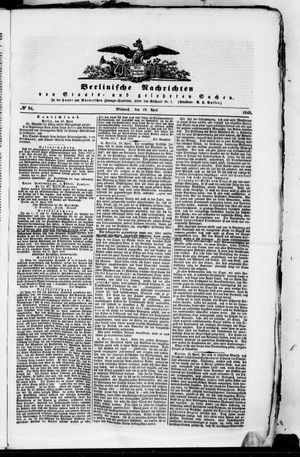 Berlinische Nachrichten von Staats- und gelehrten Sachen vom 19.04.1848