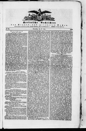 Berlinische Nachrichten von Staats- und gelehrten Sachen vom 27.04.1848