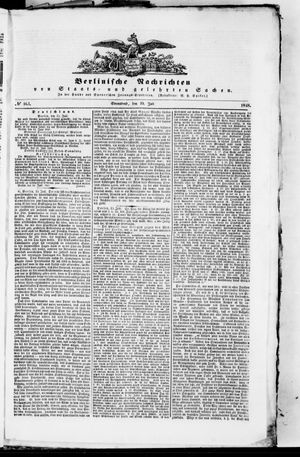 Berlinische Nachrichten von Staats- und gelehrten Sachen vom 15.07.1848