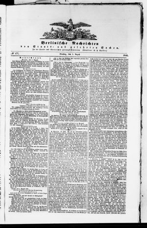 Berlinische Nachrichten von Staats- und gelehrten Sachen vom 01.08.1848