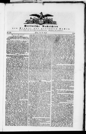 Berlinische Nachrichten von Staats- und gelehrten Sachen on Aug 11, 1848