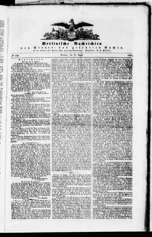 Berlinische Nachrichten von Staats- und gelehrten Sachen vom 13.08.1848