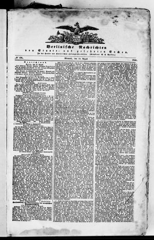 Berlinische Nachrichten von Staats- und gelehrten Sachen on Aug 23, 1848