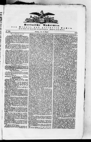 Berlinische Nachrichten von Staats- und gelehrten Sachen on Aug 27, 1848