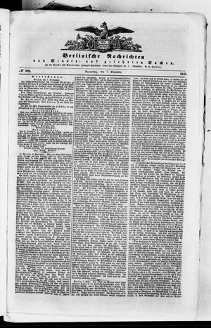 Berlinische Nachrichten von Staats- und gelehrten Sachen vom 07.09.1848