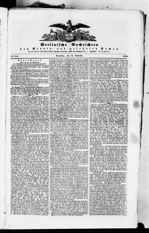 Berlinische Nachrichten von Staats- und gelehrten Sachen vom 14.09.1848