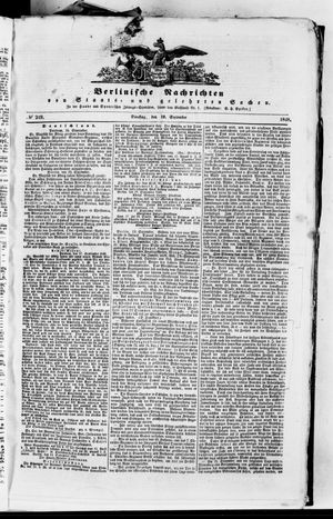 Berlinische Nachrichten von Staats- und gelehrten Sachen vom 19.09.1848