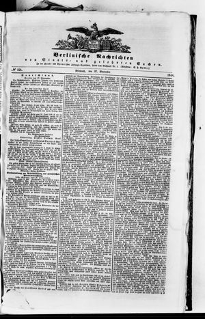Berlinische Nachrichten von Staats- und gelehrten Sachen on Sep 27, 1848