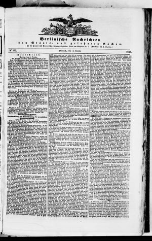 Berlinische Nachrichten von Staats- und gelehrten Sachen vom 04.10.1848