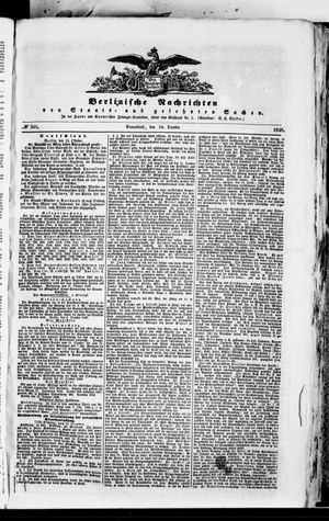 Berlinische Nachrichten von Staats- und gelehrten Sachen vom 14.10.1848