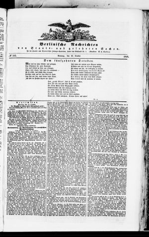 Berlinische Nachrichten von Staats- und gelehrten Sachen vom 15.10.1848