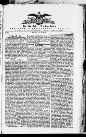Berlinische Nachrichten von Staats- und gelehrten Sachen vom 19.10.1848