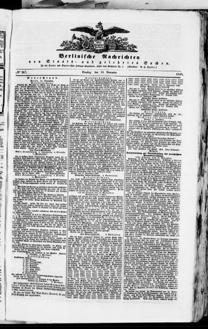 Berlinische Nachrichten von Staats- und gelehrten Sachen vom 14.11.1848