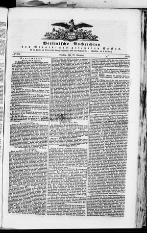 Berlinische Nachrichten von Staats- und gelehrten Sachen vom 28.11.1848