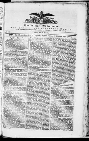 Berlinische Nachrichten von Staats- und gelehrten Sachen vom 25.12.1848