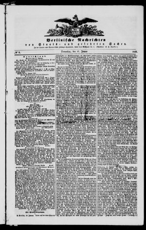 Berlinische Nachrichten von Staats- und gelehrten Sachen on Jan 11, 1849