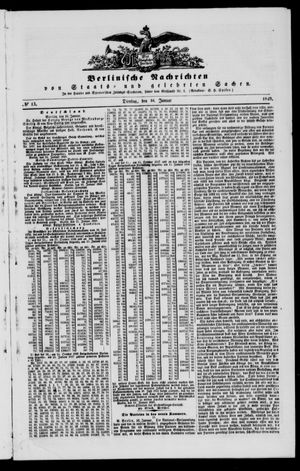 Berlinische Nachrichten von Staats- und gelehrten Sachen vom 16.01.1849