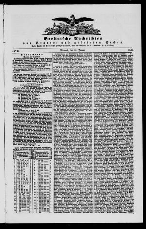 Berlinische Nachrichten von Staats- und gelehrten Sachen vom 24.01.1849