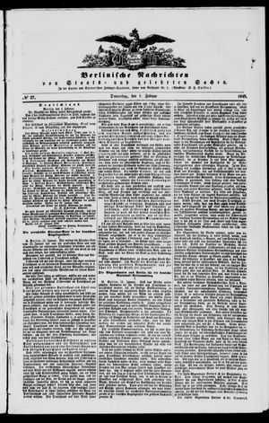 Berlinische Nachrichten von Staats- und gelehrten Sachen on Feb 1, 1849