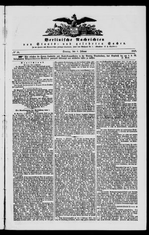 Berlinische Nachrichten von Staats- und gelehrten Sachen vom 04.02.1849