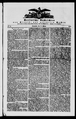 Berlinische Nachrichten von Staats- und gelehrten Sachen vom 10.02.1849