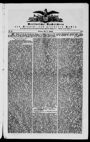 Berlinische Nachrichten von Staats- und gelehrten Sachen vom 11.02.1849