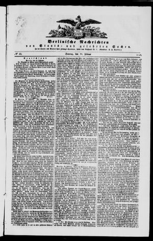 Berlinische Nachrichten von Staats- und gelehrten Sachen vom 18.02.1849