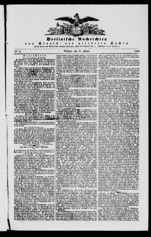 Berlinische Nachrichten von Staats- und gelehrten Sachen vom 21.02.1849