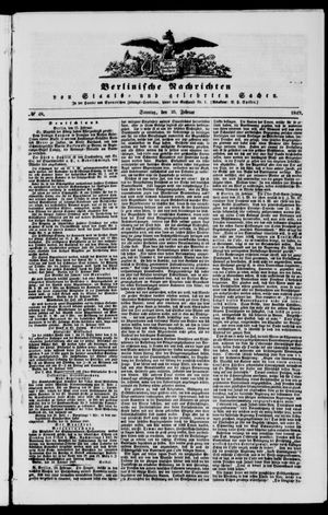 Berlinische Nachrichten von Staats- und gelehrten Sachen vom 25.02.1849