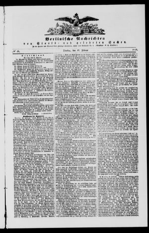 Berlinische Nachrichten von Staats- und gelehrten Sachen vom 27.02.1849