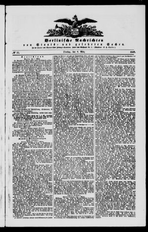 Berlinische Nachrichten von Staats- und gelehrten Sachen vom 06.03.1849