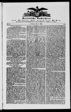 Berlinische Nachrichten von Staats- und gelehrten Sachen vom 15.03.1849