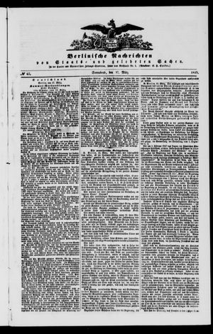 Berlinische Nachrichten von Staats- und gelehrten Sachen vom 17.03.1849