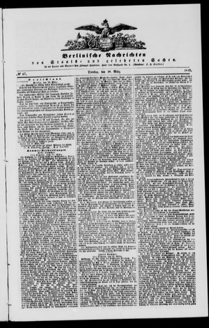 Berlinische Nachrichten von Staats- und gelehrten Sachen vom 20.03.1849