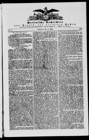 Berlinische Nachrichten von Staats- und gelehrten Sachen vom 24.03.1849