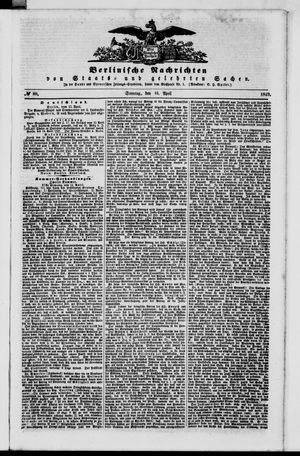 Berlinische Nachrichten von Staats- und gelehrten Sachen vom 15.04.1849