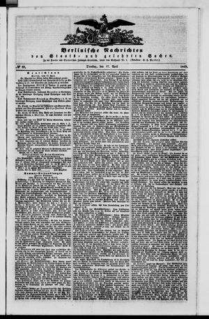 Berlinische Nachrichten von Staats- und gelehrten Sachen vom 17.04.1849