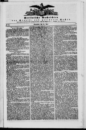 Berlinische Nachrichten von Staats- und gelehrten Sachen vom 21.04.1849