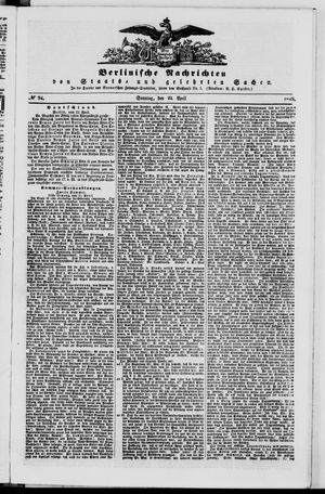 Berlinische Nachrichten von Staats- und gelehrten Sachen vom 22.04.1849