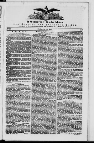 Berlinische Nachrichten von Staats- und gelehrten Sachen on Apr 24, 1849