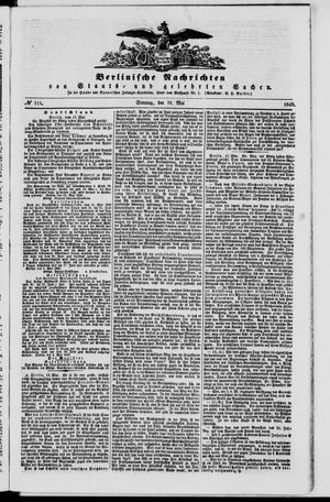 Berlinische Nachrichten von Staats- und gelehrten Sachen on May 13, 1849