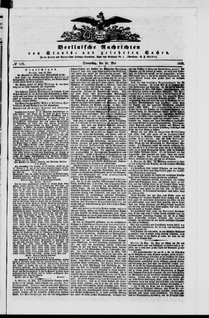 Berlinische Nachrichten von Staats- und gelehrten Sachen vom 24.05.1849