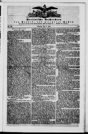 Berlinische Nachrichten von Staats- und gelehrten Sachen vom 17.06.1849