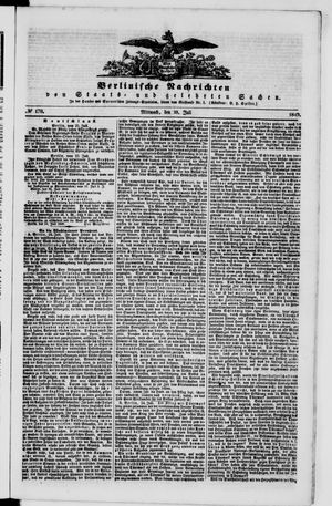 Berlinische Nachrichten von Staats- und gelehrten Sachen vom 25.07.1849