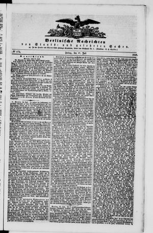 Berlinische Nachrichten von Staats- und gelehrten Sachen vom 27.07.1849