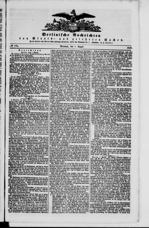 Berlinische Nachrichten von Staats- und gelehrten Sachen vom 01.08.1849