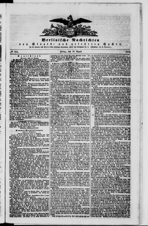 Berlinische Nachrichten von Staats- und gelehrten Sachen vom 10.08.1849