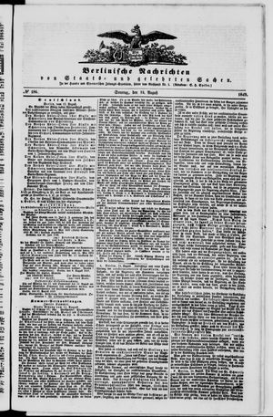 Berlinische Nachrichten von Staats- und gelehrten Sachen vom 12.08.1849