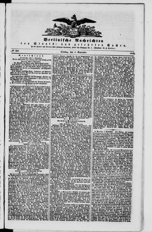 Berlinische Nachrichten von Staats- und gelehrten Sachen vom 04.09.1849